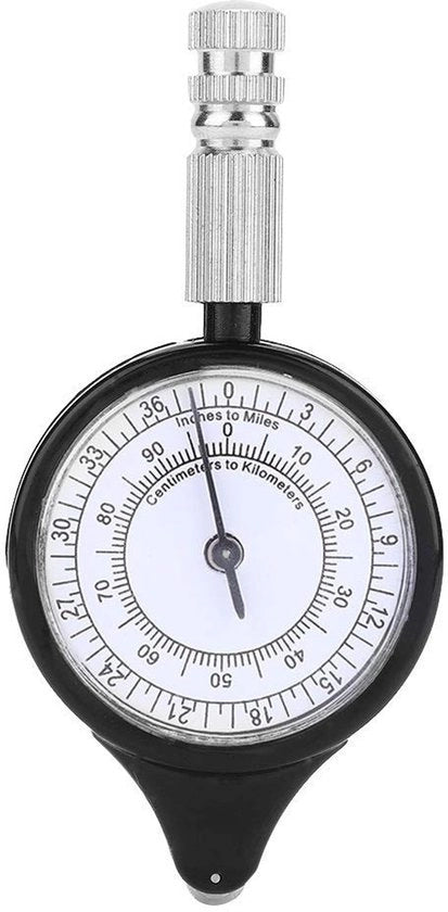 Calcolatore di Distanze Robusto - Apparecchio di Cartografia Mini - Ruota Metallica Esterna - Portatile - Resistente ai Sforzi - Raggio di Misura 5 Carte - Cartometro