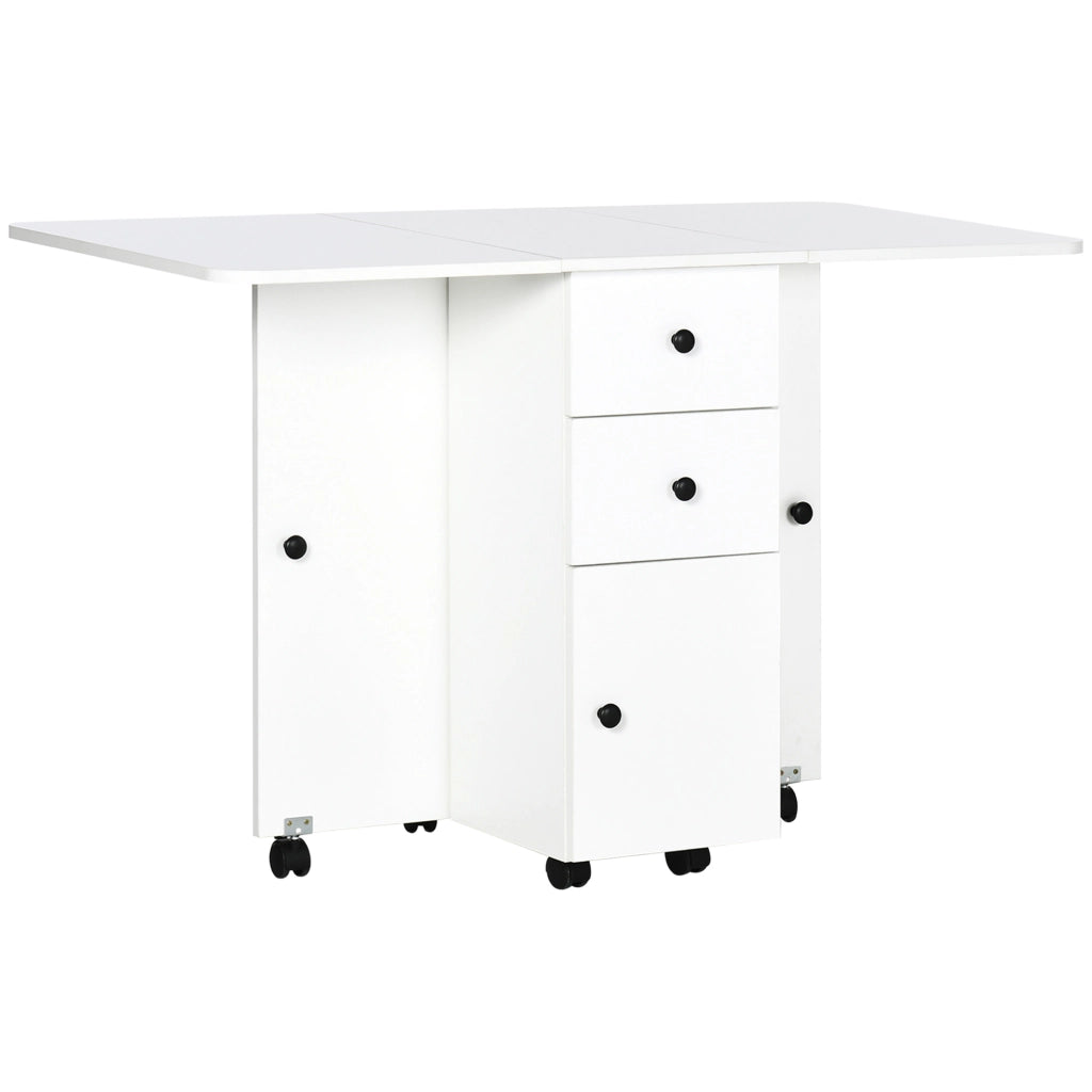 Tavolo a Ribalta con Cassetti ¨C Minimal ¨C Bianco 120x60x76.5 cm