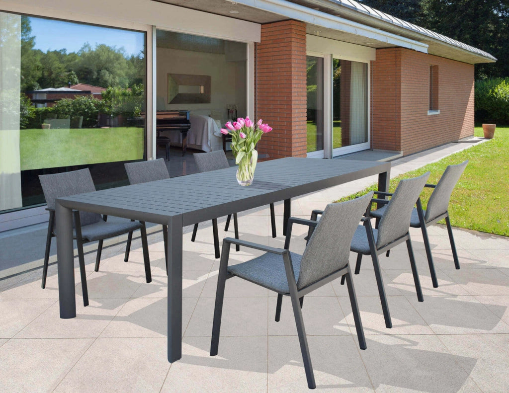 Tavolo Allungabile Houston 160/240x100x74 h cm in Alluminio Antracite