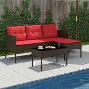 Set Divano da Giardino 2 pcs Marrone e Rosso polyrattan 4103809