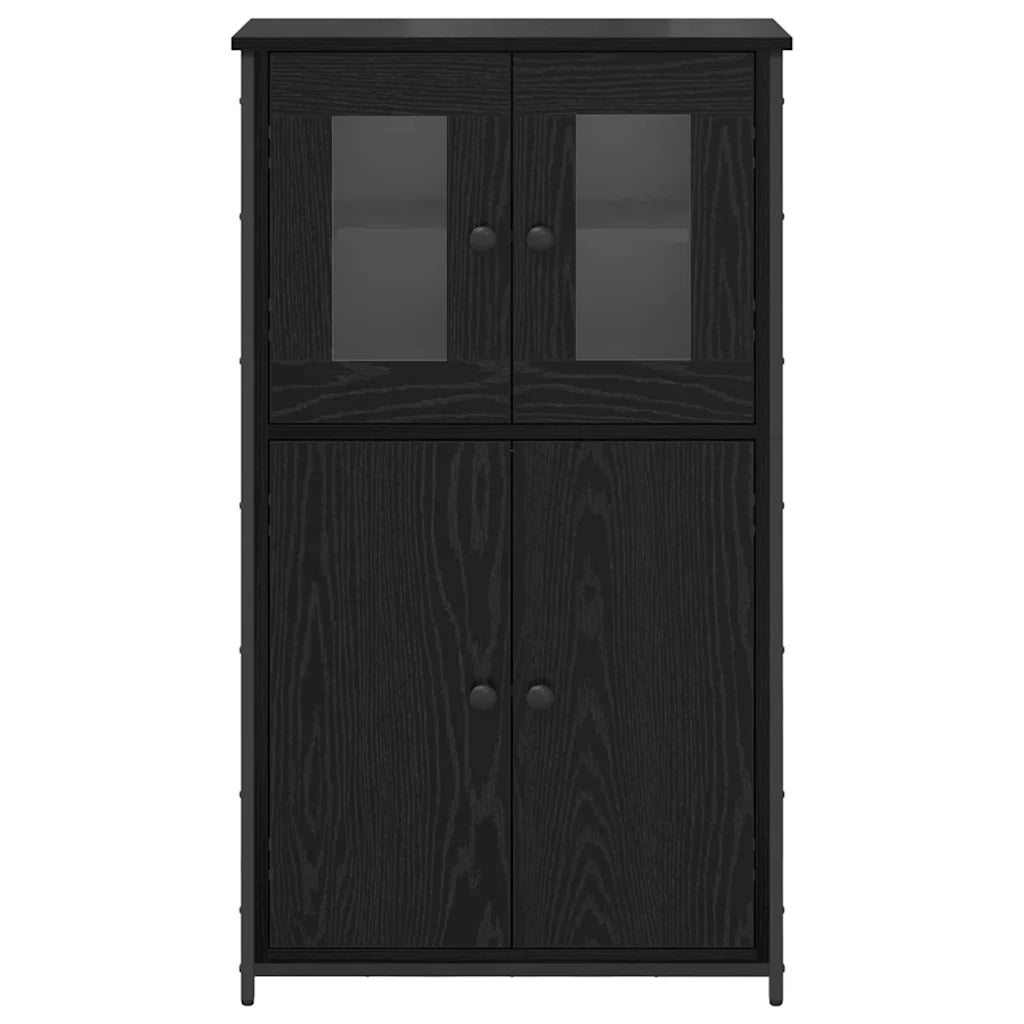 Credenza | Madia | Buffet da pranzo | Armadio da pranzo Rovere Nero 62 x 32 x 106,5 cm Legno multistrato