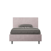BS COM Letto singolo con rete imbottito 100x210 microfibra glicine
