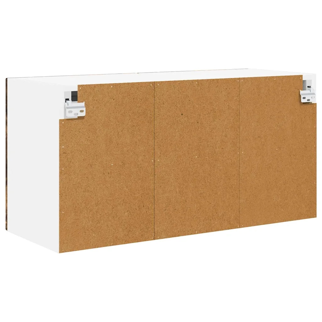Pensile da cucina | Mobile in vetro da parete PORTO Rovere fum¨¦ 80 x 31 x 40 cm