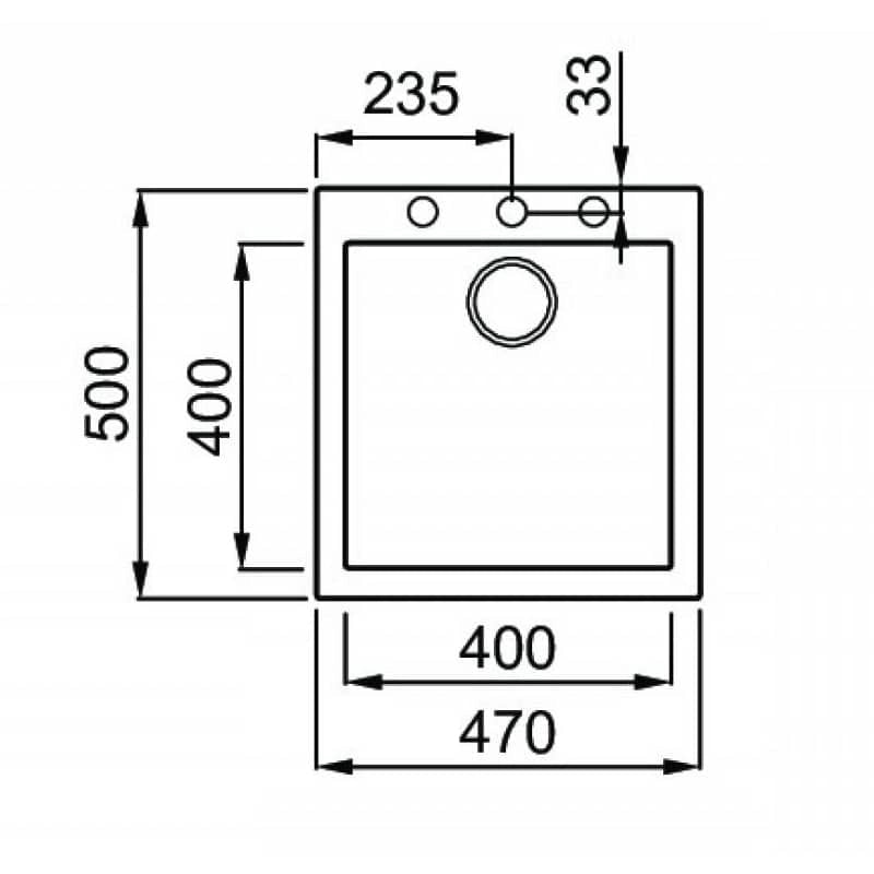 Lavello Elleci Incasso 1 vasca 47x50 Quadra 102 Metaltek Grigio Aluminium LMQ10279