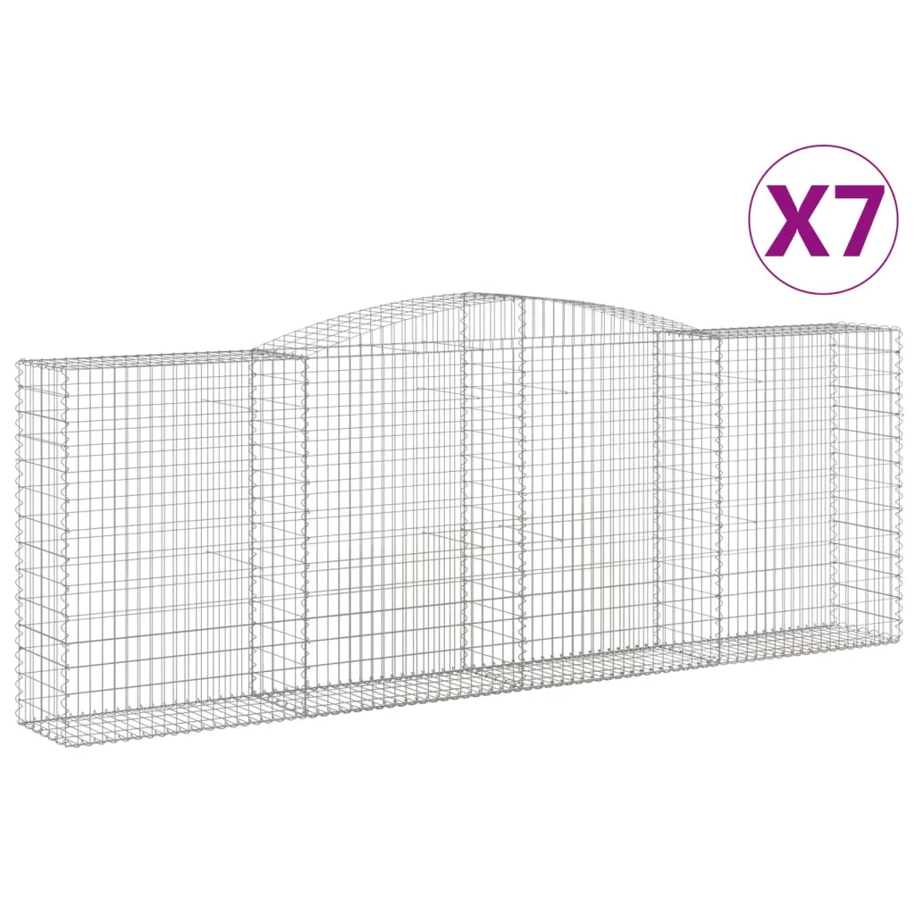 Cesti Gabbioni ad Arco 7 pz 400x50x140/160 cm Ferro Zincato 3147027
