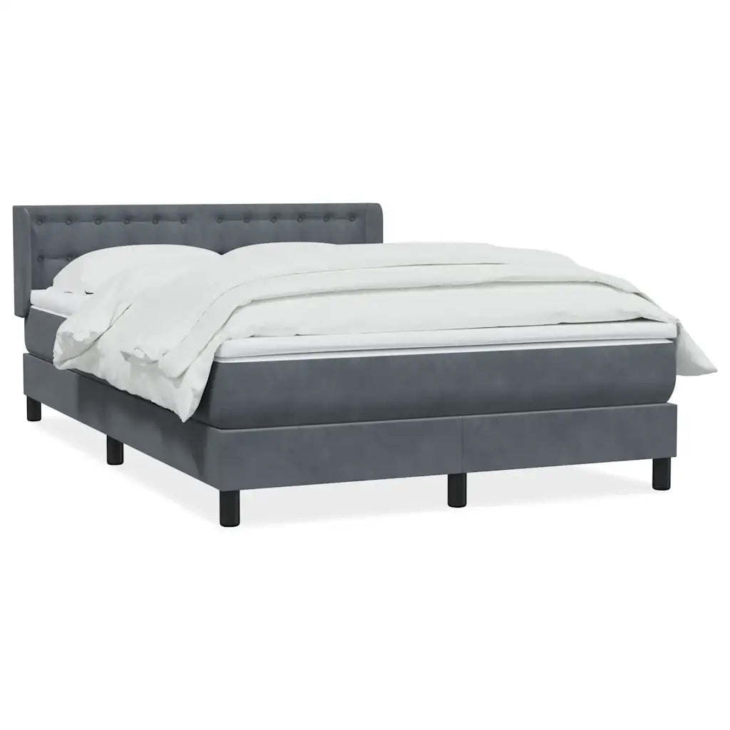 Giroletto a Molle con Materasso Grigio Scuro 160x210 cm Velluto 3318454
