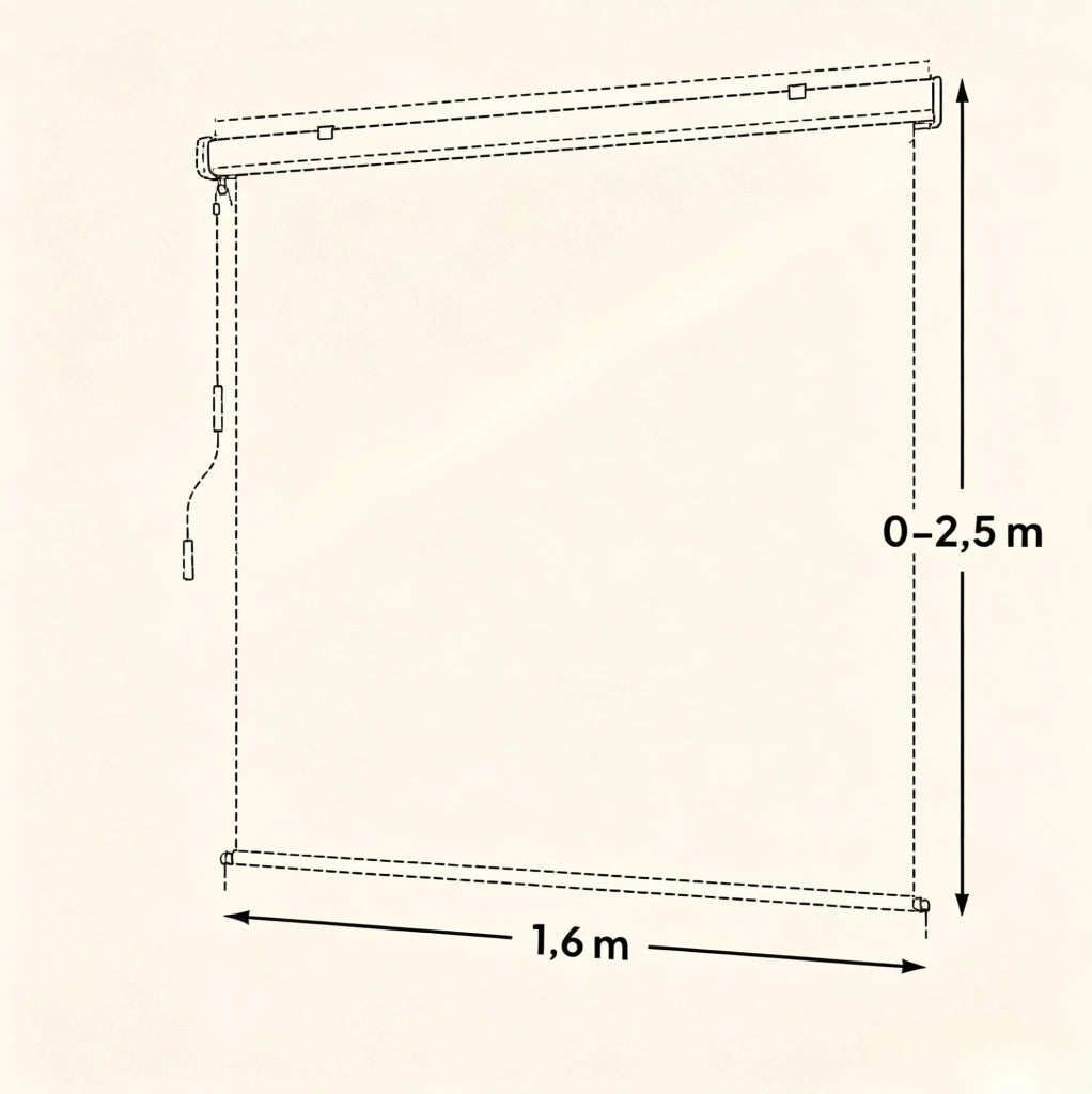 Tenda a rullo da esterno per balconi e terrazze in poliestere e alluminio 250x160 cm