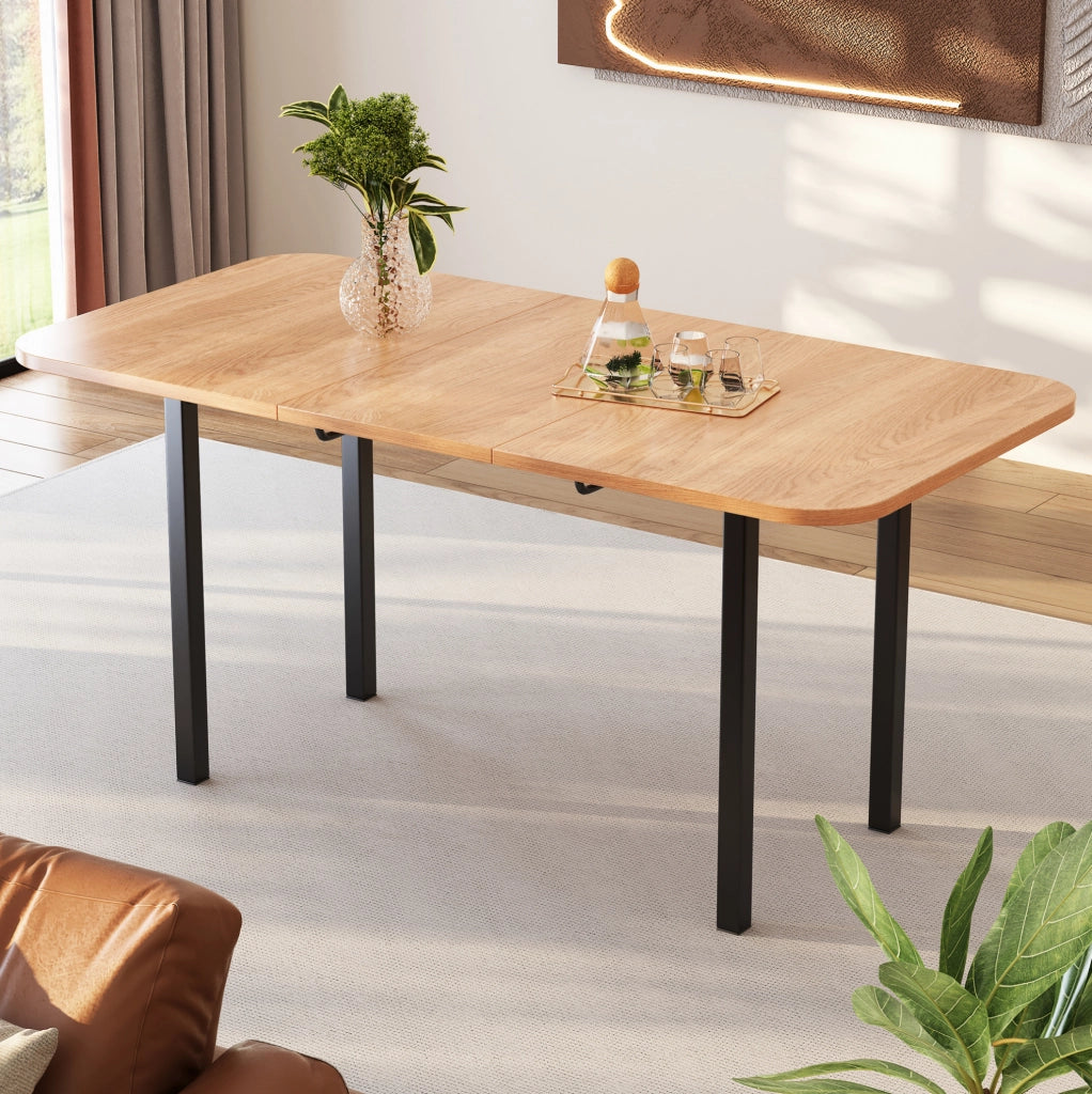 Tavolo da pranzo allungabile 120-160 cm in MDF naturale per 4-6 persone