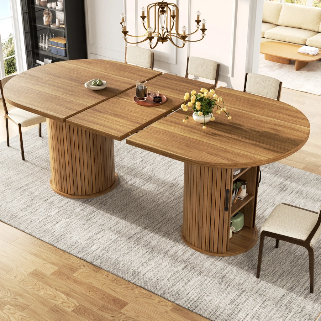 Tavolo allungabile con vano nascosto e struttura interna in metallo MDF marrone scuro 150-190 × 80 × 75 cm