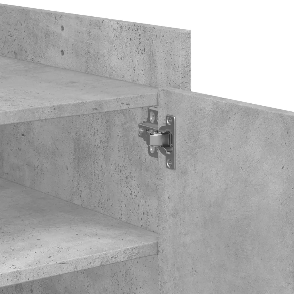 Tavolino Salotto-Tavolino da soggiorno-Tavolo Grigio Cemento 80x50x50 cm Legno Multistrato 186301