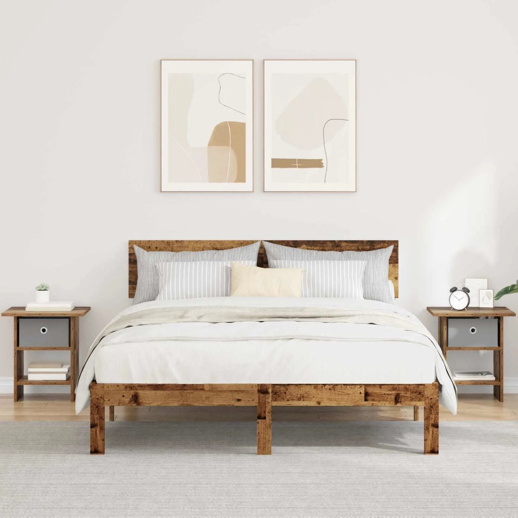 Comodino 2 pcs Legno vecchio 41 x 40 x 45 cm Legno multistrato 8000449