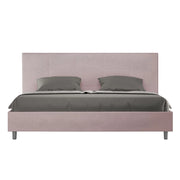 BS COM Letto matrimoniale king size senza rete imbottito 200x210 microfibra glicine