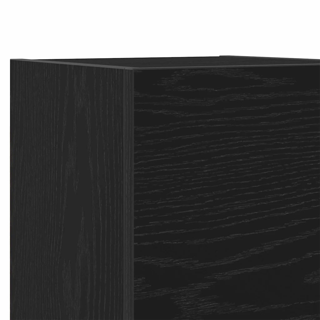 Set mobile TV Montaggio a parete-Credenza per TV Rovere Nero Legno multistrato 569406
