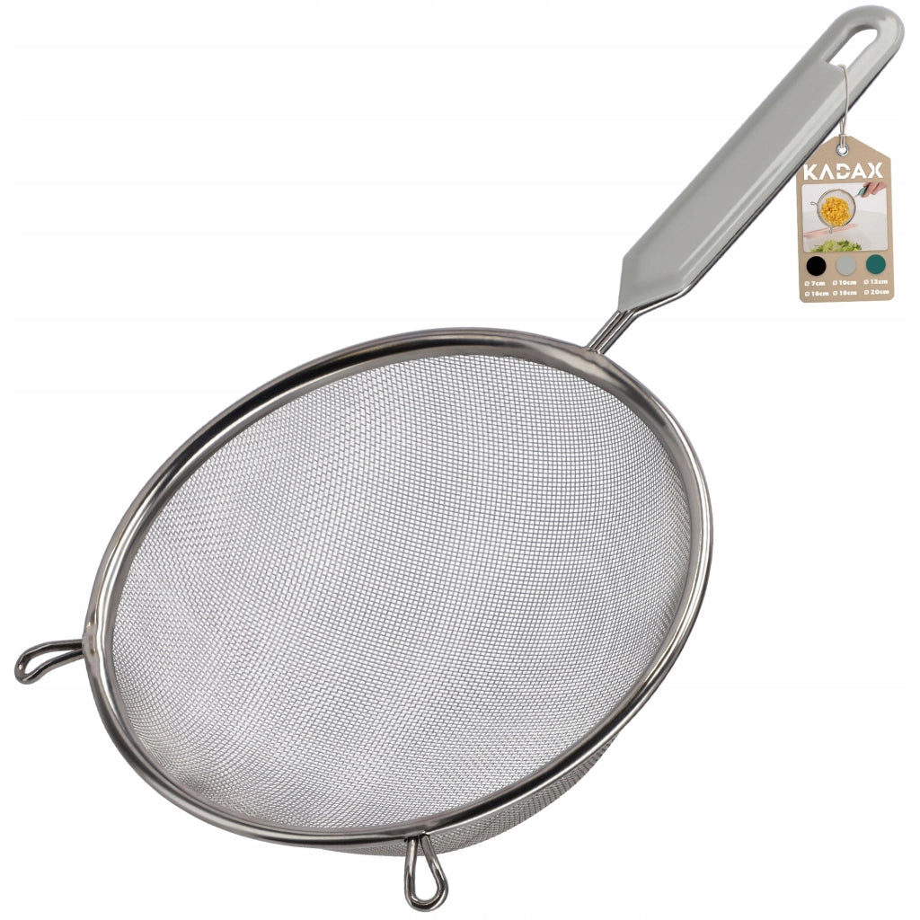 Colino da cucina KADAX con manico in acciaio per setacciare la farina, denso, 18 cm