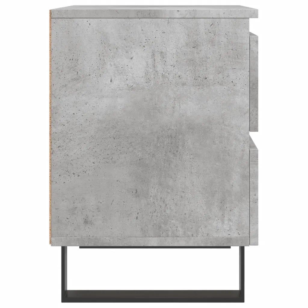 Comodino | Armadio da Notte | Mobiletto da notte Grigio Cemento 40x35x50 cm in Legno Multistrato
