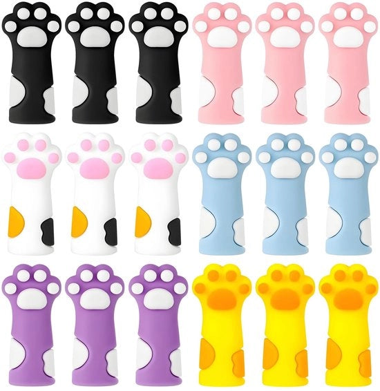 Naaldstoppers in Silicone 18 pezzi - Design a forma di gatto - Accessori colorati - Leggeri - Pratici e divertenti - Fermabigli per aghi grandi