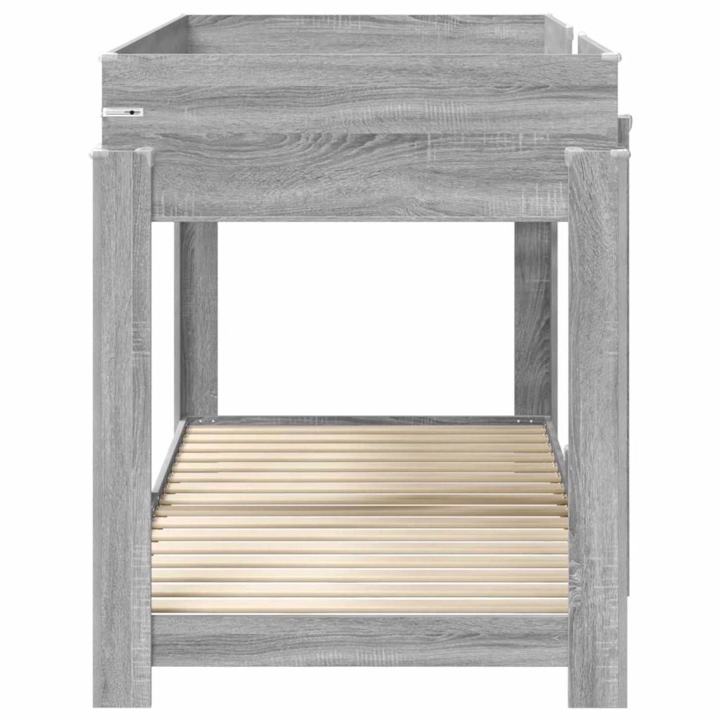 Letto a Castello per Bambini Grigio Sonoma 100 x 200 cm