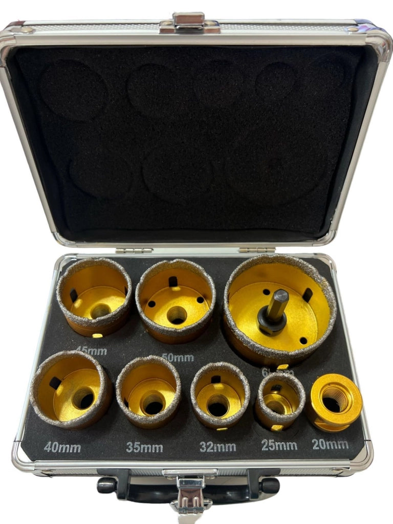 Set 8 Frese a Tazza diamantate per smerigliatrice da 20 a 68mm Valigia ART.07673