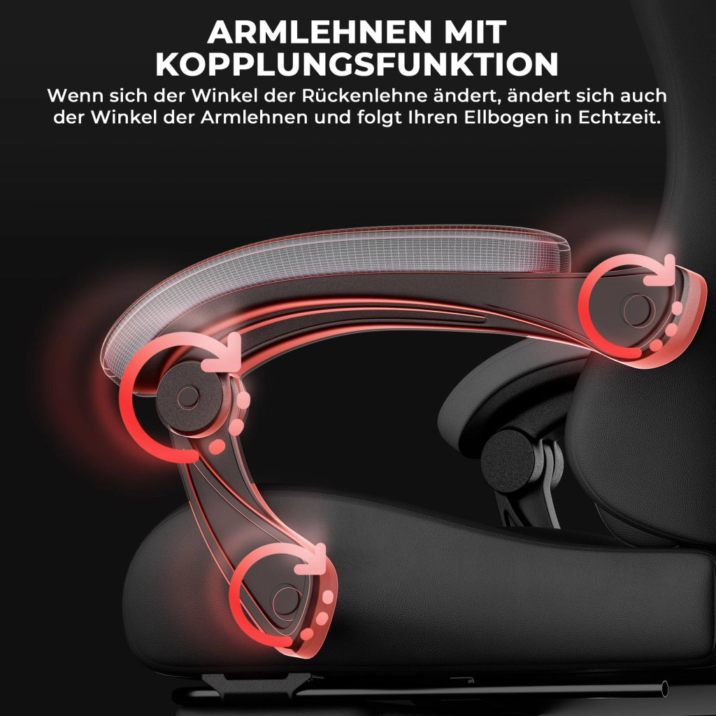 Sedia Gaming Ergonomica Nera e Grigia con Supporto Lombare e Poggiatesta Regolabili