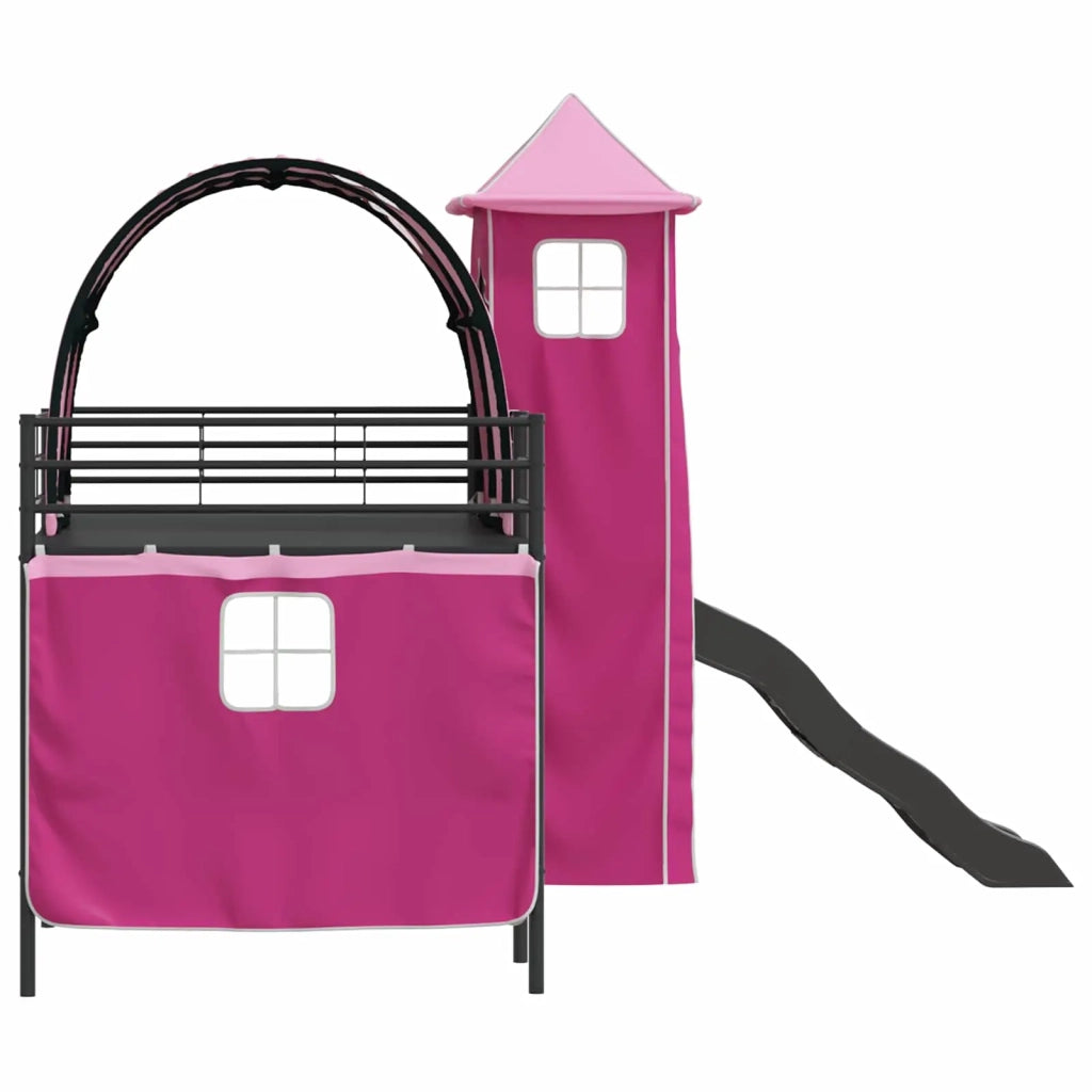 Struttura del letto loft per bambini Nero e rosa 80 x 200 cm 42020886