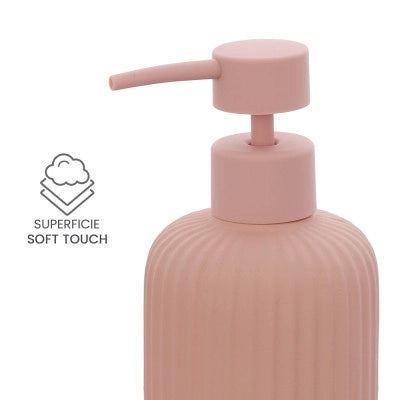 Set accessori bagno 3 pezzi in ceramica rosa soft touch Spring