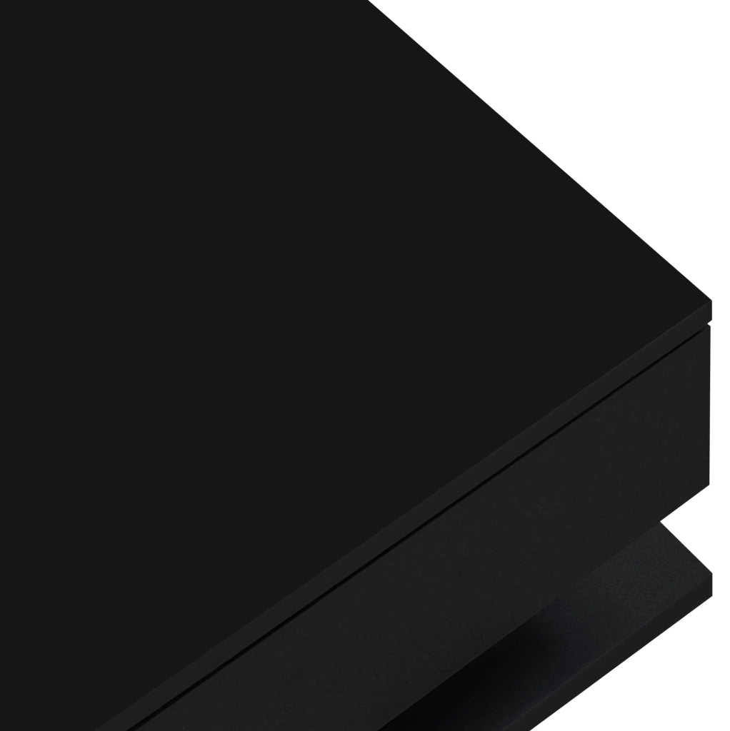 Tavolino da caff¨¨ 105x55 cm con LED 16 colori e vetro temperato nero