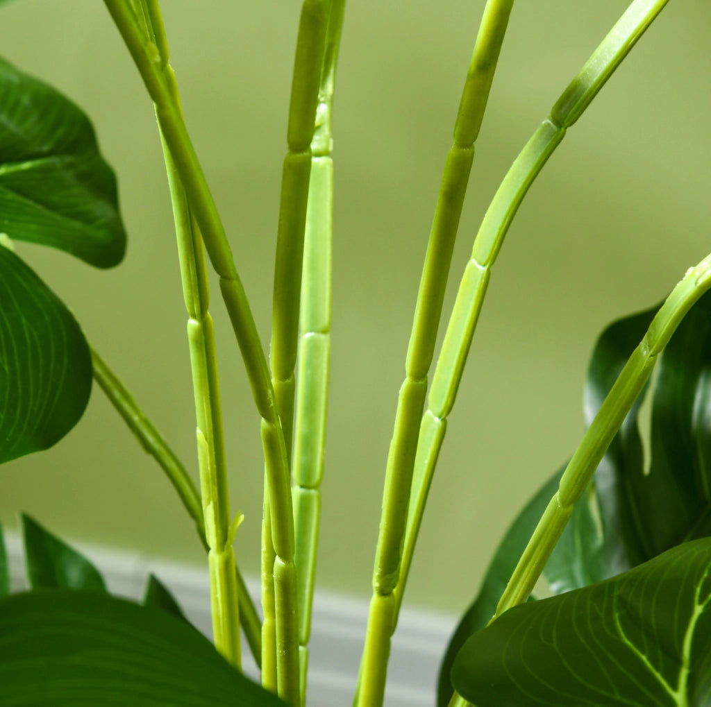 Pianta artificiale Monstera 120 cm verde in plastica, vaso incluso