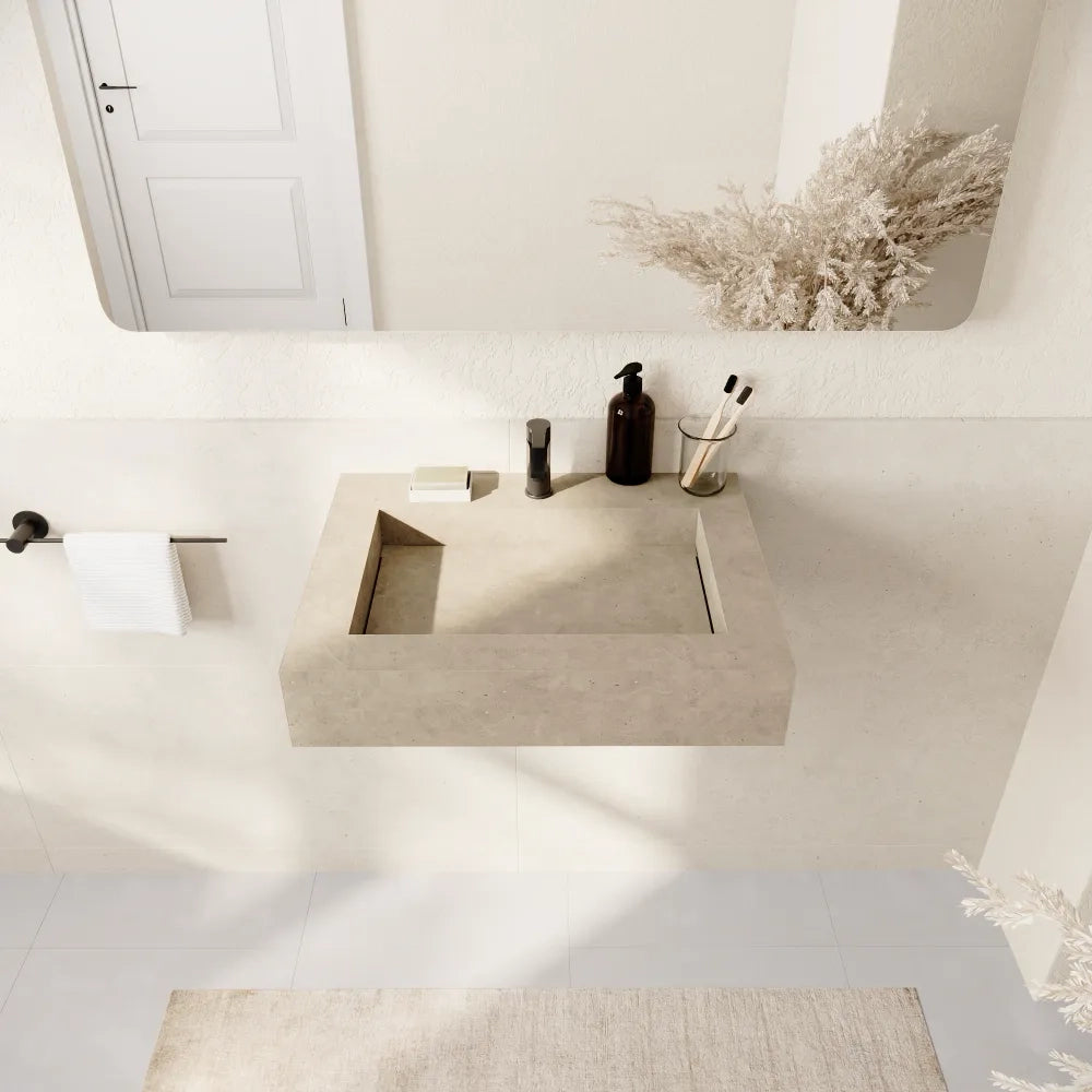 Lavabo sospeso in hpl 60cm effetto cemento | Baikal