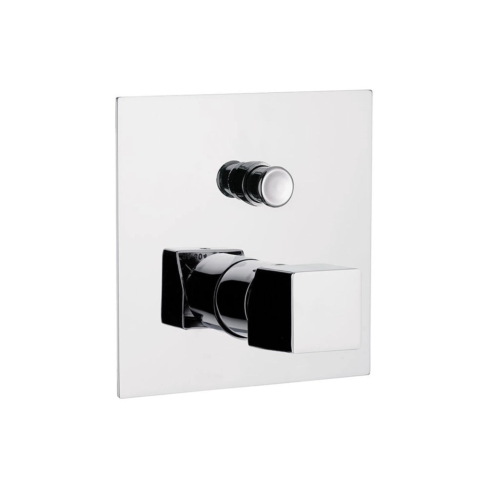 Rubinetto doccia incasso con deviatore, linee minimali e squadrate della serie cube waterfall