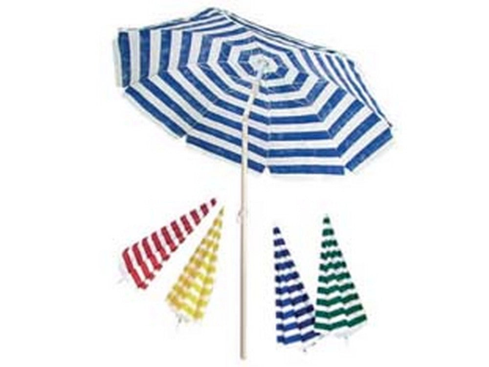 1pz ombrellone da spiaggia in cotone tondo cm.200 - colore bianco/verde cod:ferx.fer184908