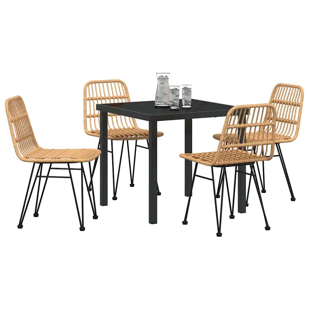 Set da Pranzo per Giardino 5 pz Marrone 3379192