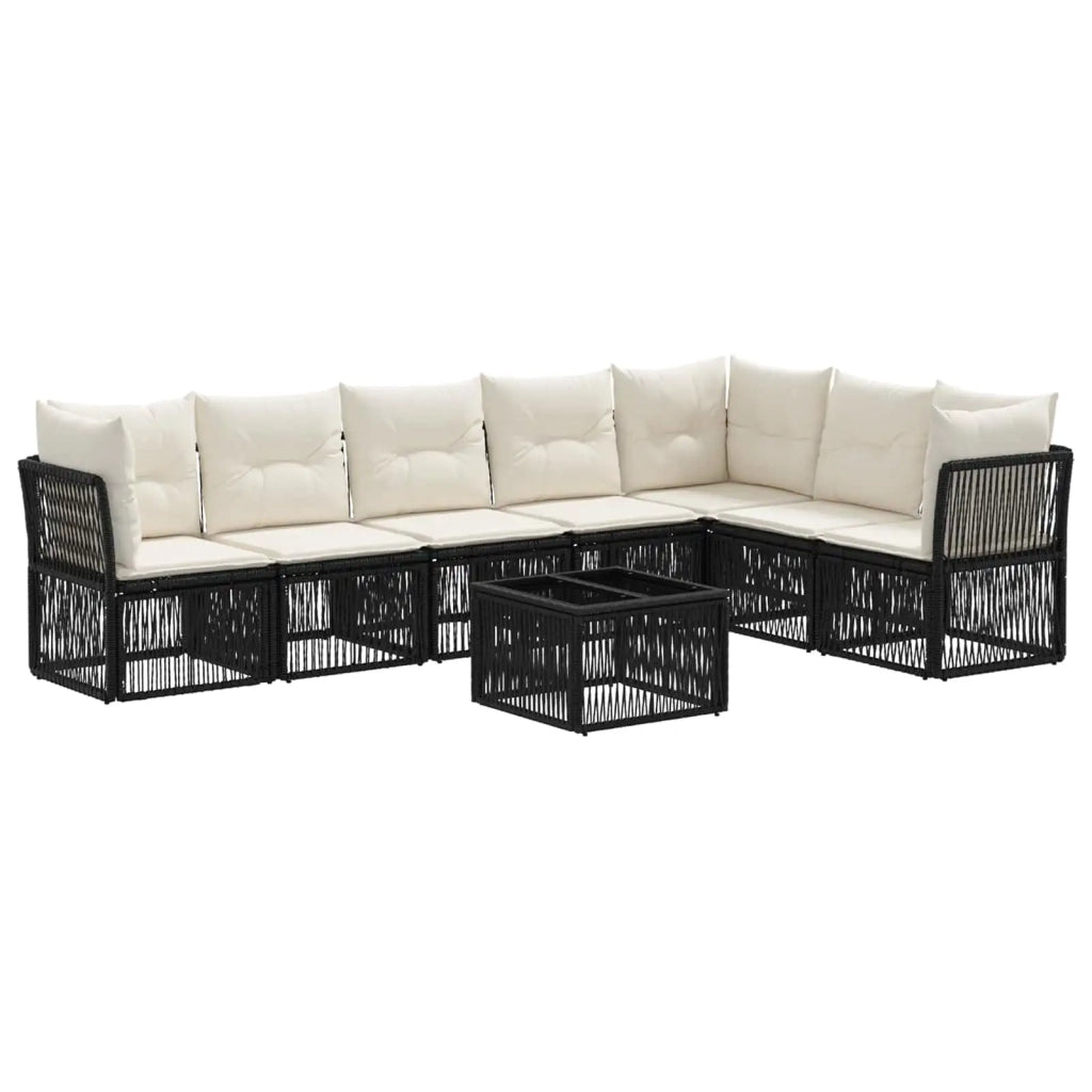Set Divano da Giardino 8 pz Nero polyrattan 3434236