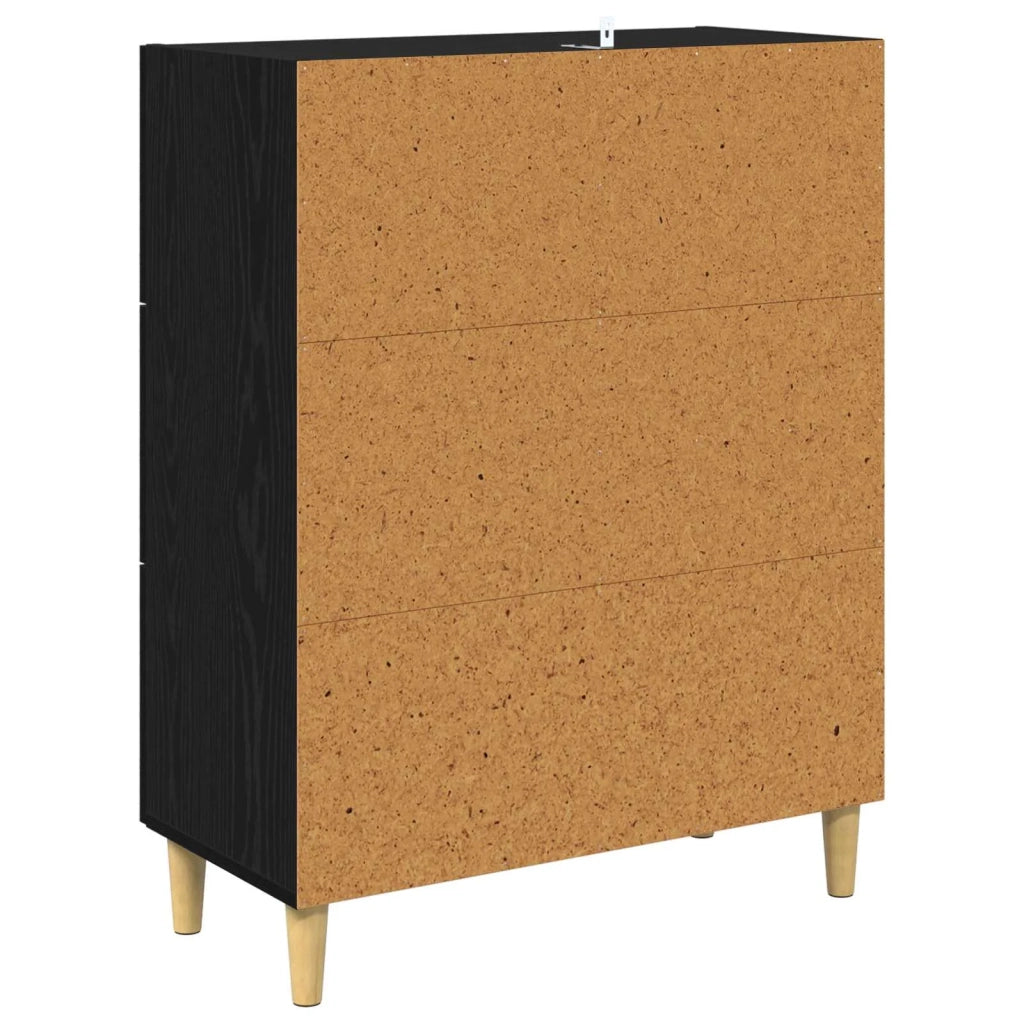 Credenza | Madia | Buffet da pranzo | Armadio da pranzo Rovere Nero 69,5 x 34 x 90 cm Legno multistrato