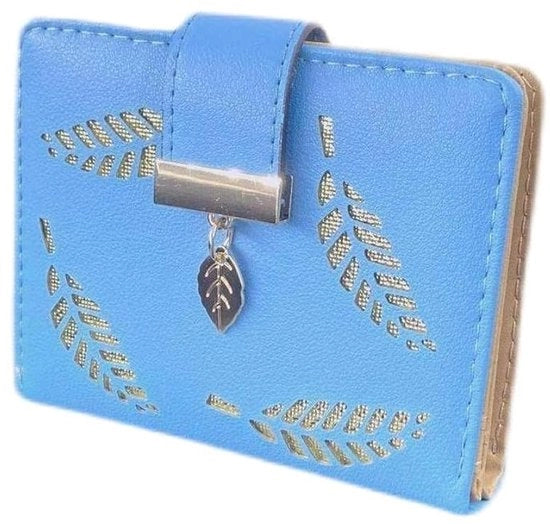 Portafoglio per donne - Portafoglio elegante in pelle - Con chiusura a clip