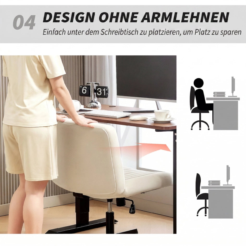 Sedia da Ufficio Regolabile ¨C Minimal ¨C Cremewei? Tessuto