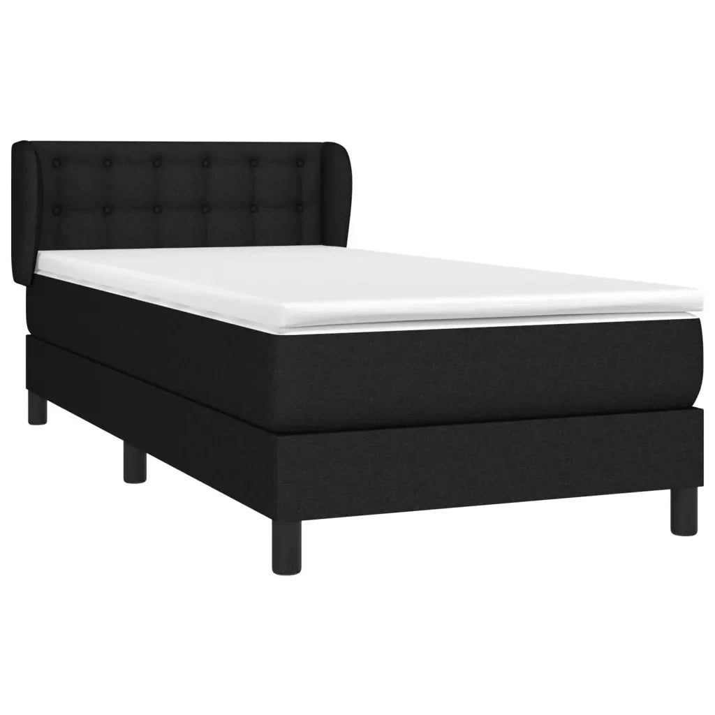 Giroletto a Molle con Materasso-Struttura Letto Nero 80x200 cm inTessuto 982794