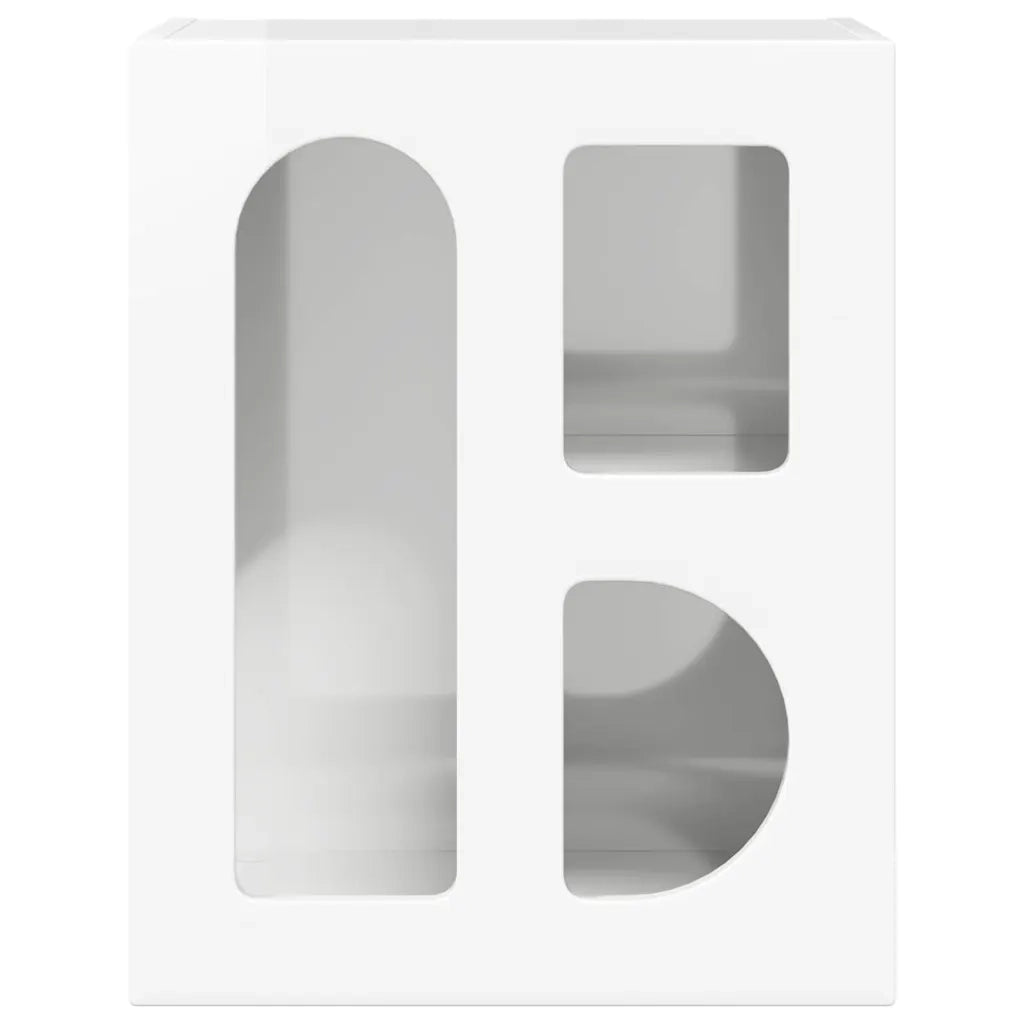 Comodino 2 pz-Set di 2 Tavolino da notte Bianco Lucido 40 x 35 x 50 cm Legno multistrato