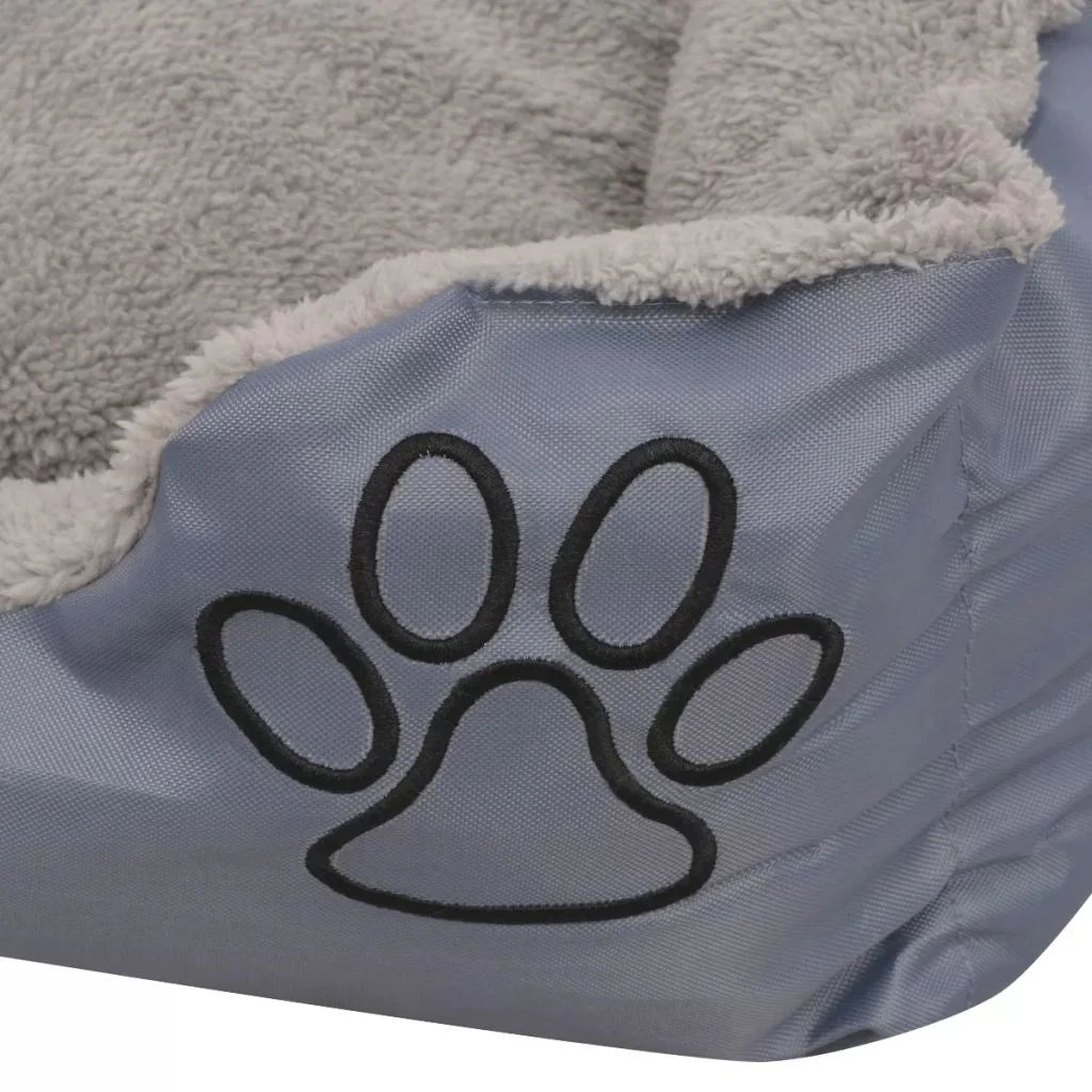 Cuccia per cani con cuscino imbottito 50 cm grigio 02_0001570