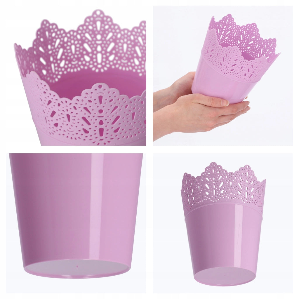 Vaso da fiori KADAX, vaso da fiori, coperchio alto, supporto per fiori, ciotola lucida, 14,5 cm, rosa