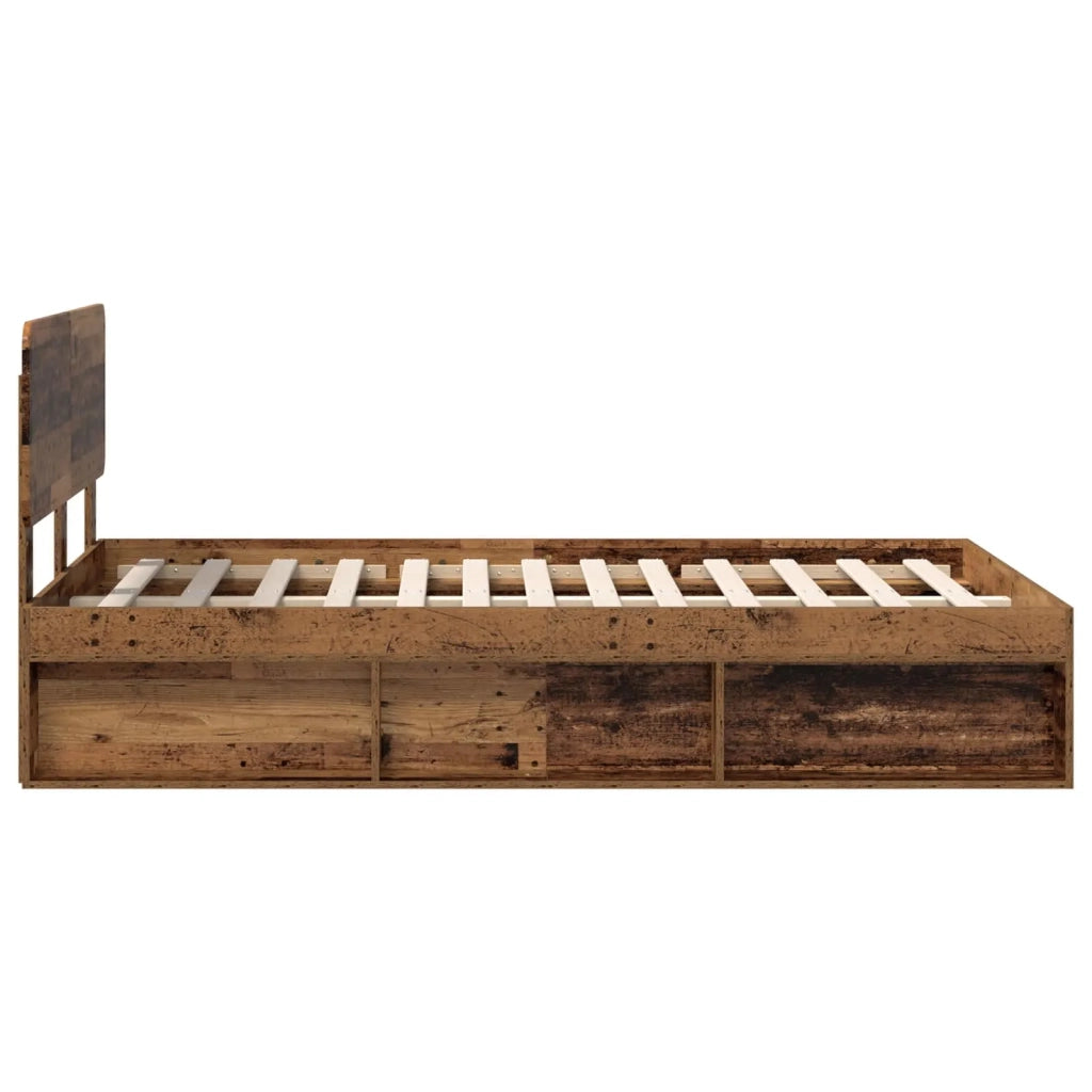 Struttura del letto-Giroletto Legno vecchio 135 x 190 cm Pino massello 707558
