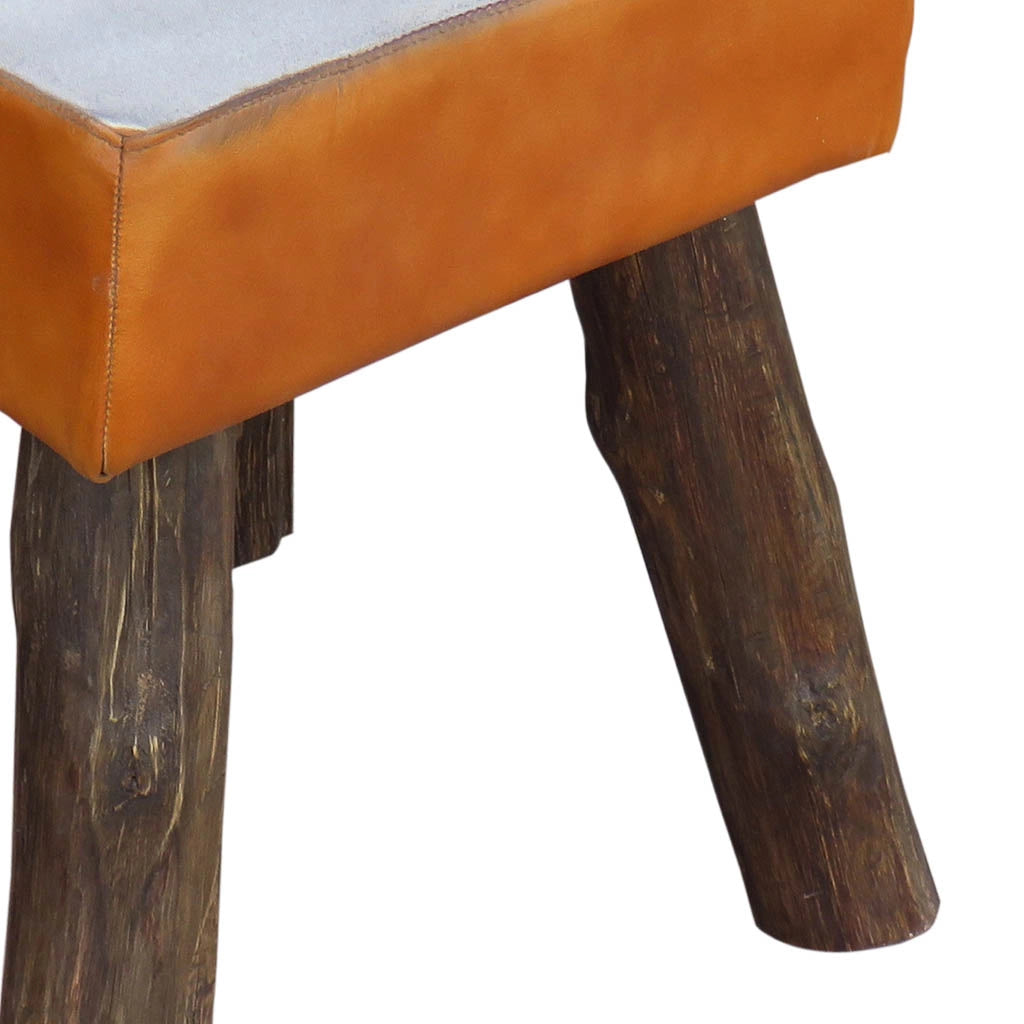 Sgabello imbottito marrone 44x44x45h