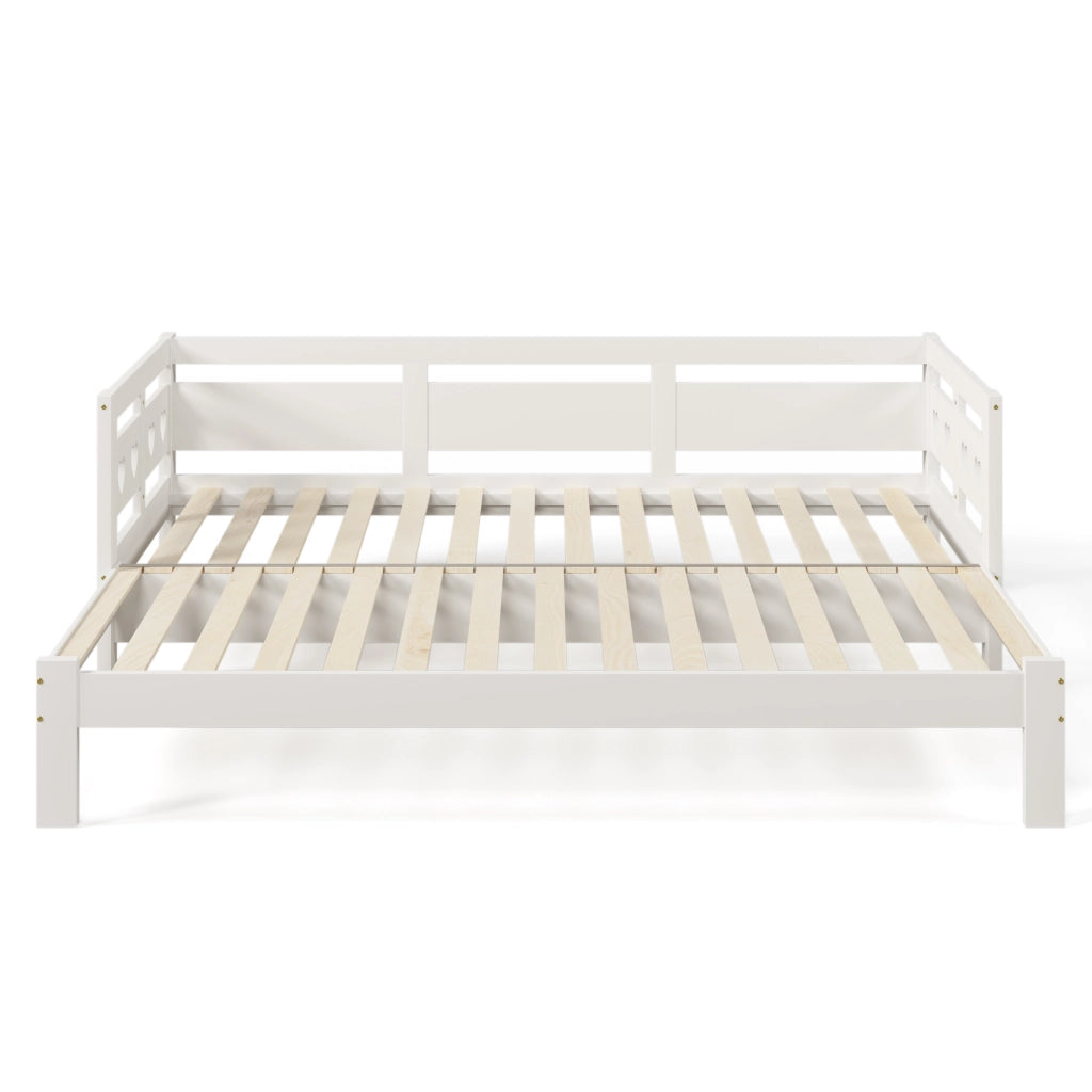 Divano letto estensibile bianco in pino massello