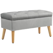 Panca contenitore con cuscino effetto velluto ¨C Xylo ¨C grigio 80x35x42 cm