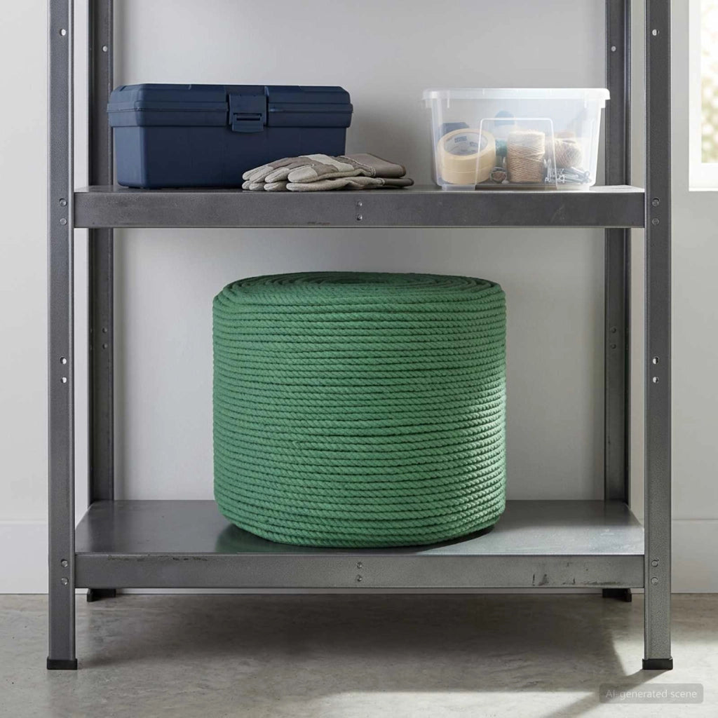 Corda di Cotone 12 mm 100 m Verde 100% Cotone 42011962