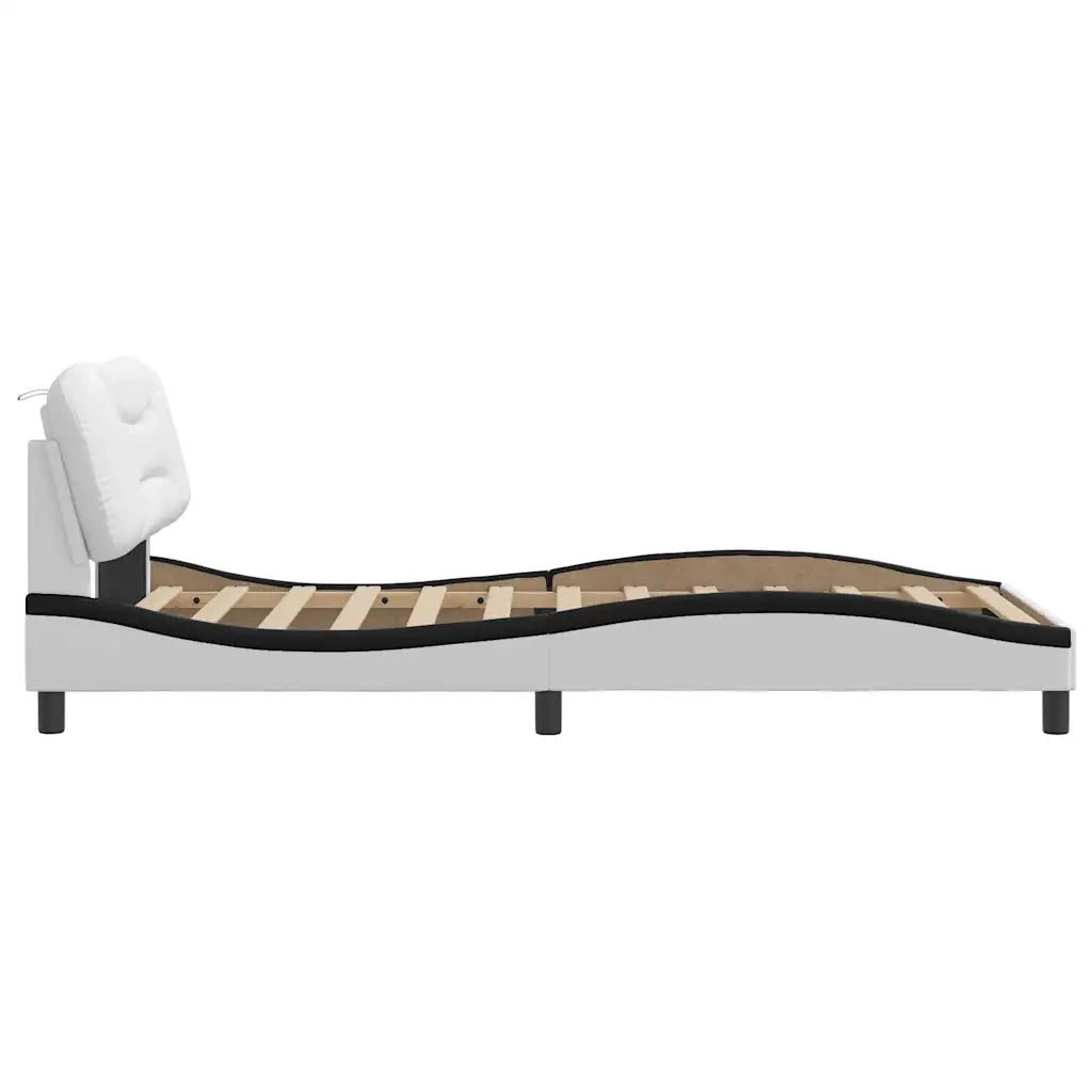 Giroletto senza Materasso Hvar Nero e Bianco 100x200 cm in Similpelle