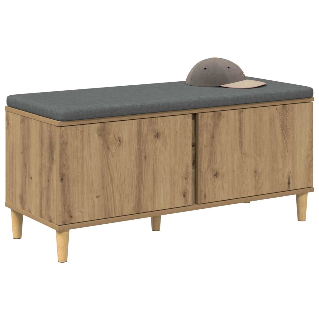 Panca per ingresso con porta-Sgabello-Panca da Corridoio Rovere artigianale 60 x 38 x 46 cm 323193