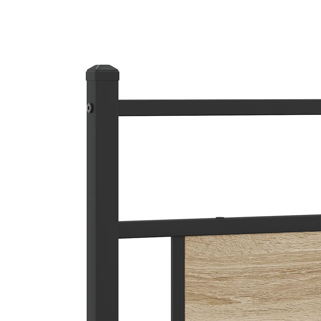 Letto matrimoniale | Letto per adulti | Giroletto senza Materasso Rovere Sonoma 193x201cm in Truciolato