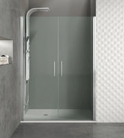 Box doccia frontale OPEN 2 porte battenti Cromo Frost 150 cm (75+75) 147-150 cm