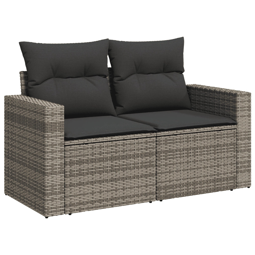 Set Divano da Giardino 8 pz con Cuscini Grigio in Polyrattan 3264847