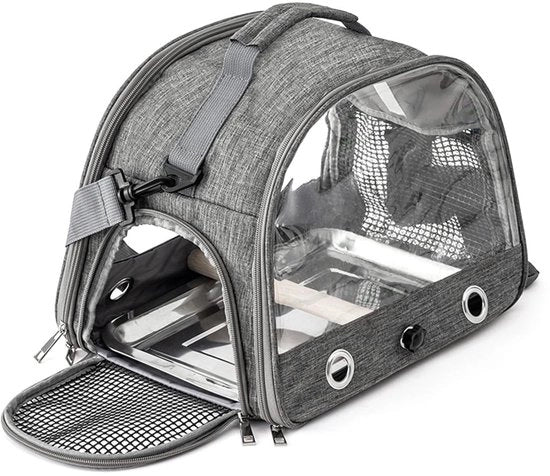 Borsa Portatile Opaca - Migliorata Ventilazione - Borsa Leggera - Cassetto in Acciaio Inossidabile - Spazio Interno Regolabile - Progettazione Sostenibile - Gabbia per Uccelli